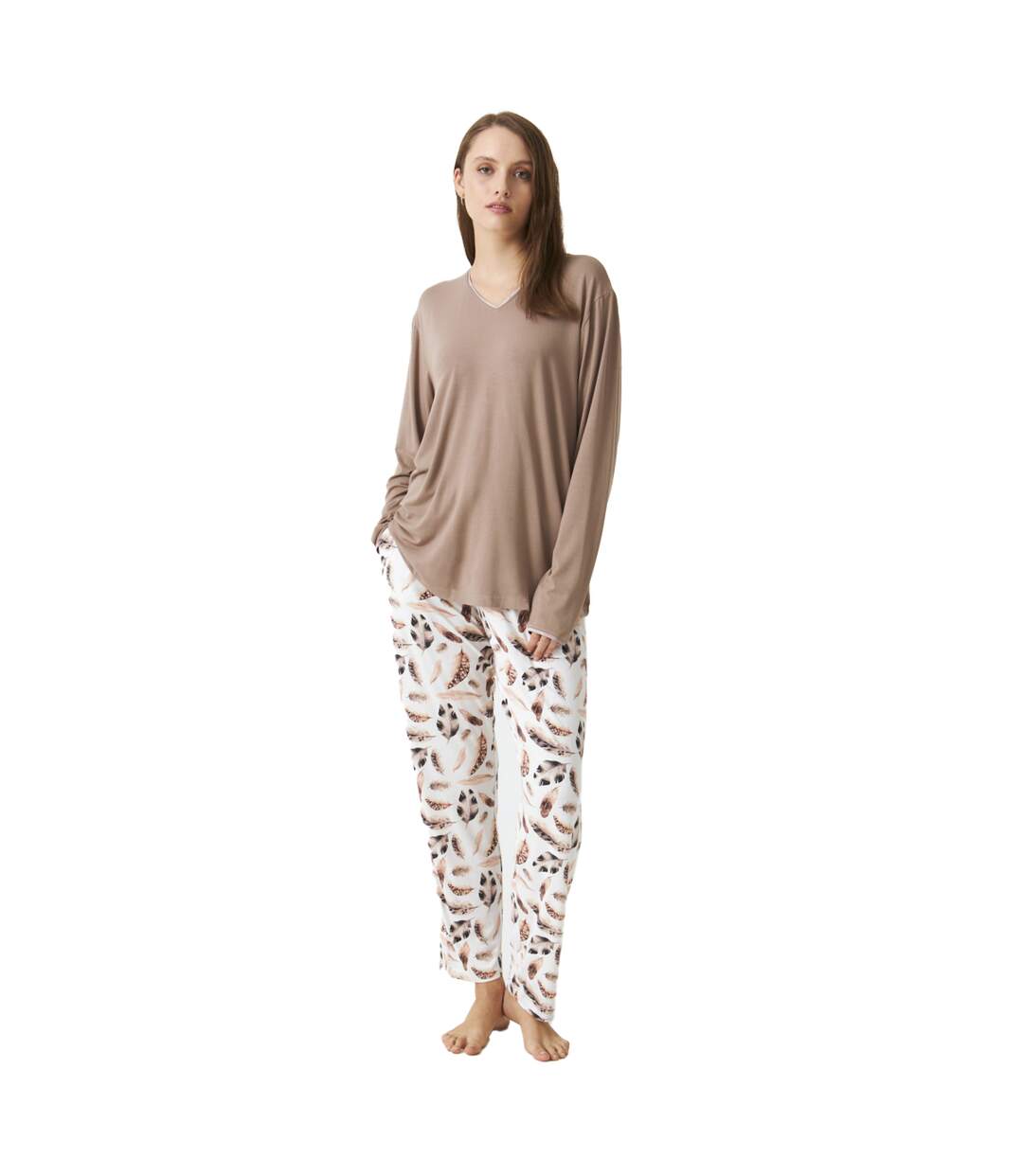 JJB2 Women's Fine Modal Long Sleeve Pajamas-1