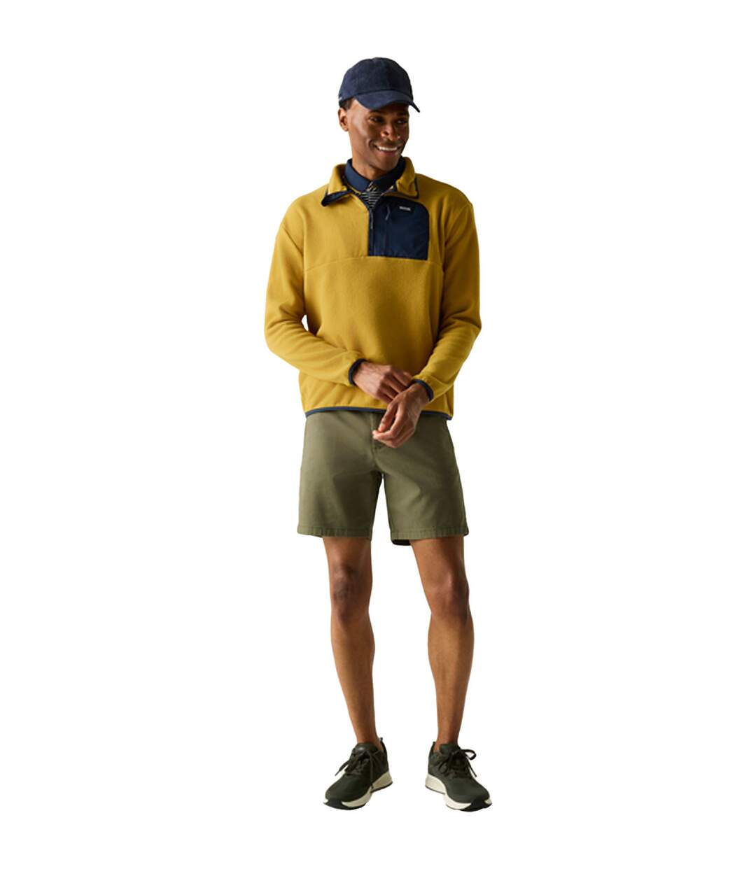 Mens Frankie Half Zip Fleece Top Wood Brown Navy Regatta-1