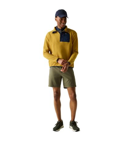 Mens Frankie Half Zip Fleece Top Wood Brown Navy Regatta