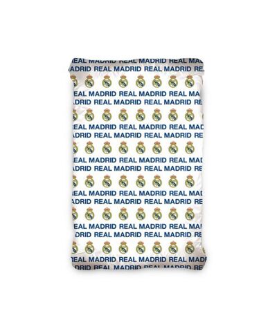 Cotton fitted sheet white/blue/gold Real Madrid CF