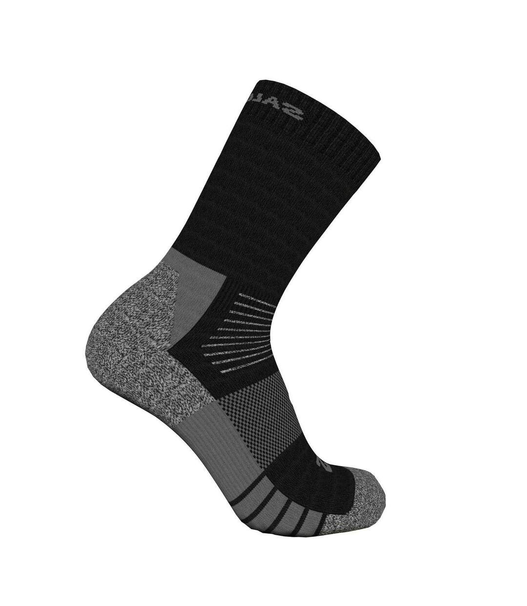 Pack Of 2  Unisex Adult Merin Crew Socks  Black Grey Salomon-2