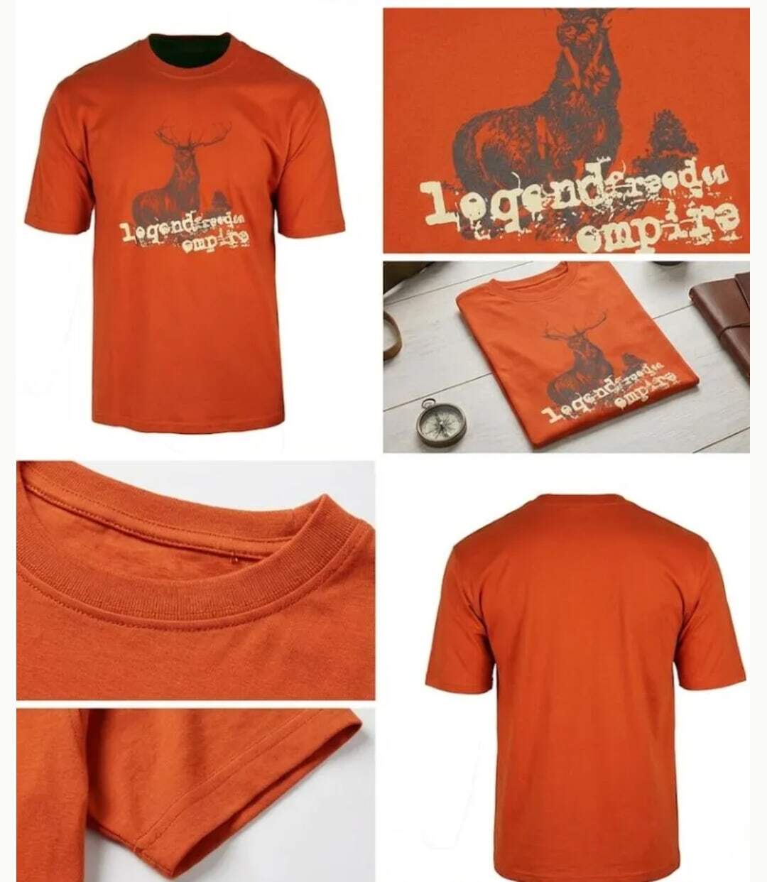Tee-shirt Chasse Orange Ledertys LY0599O avec Motif Cerf-3