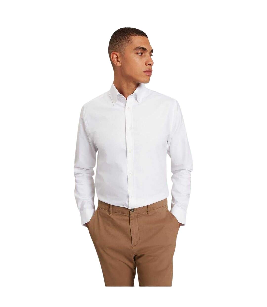 Mens Oxford Regular Long-sleeved Button-down Shirt White Ted Baker-4
