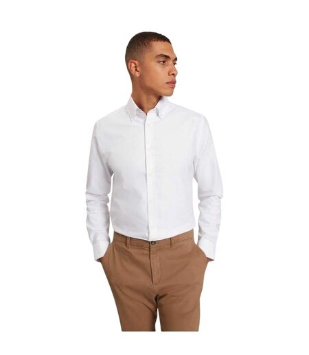 Mens Oxford Regular Long-sleeved Button-down Shirt White Ted Baker