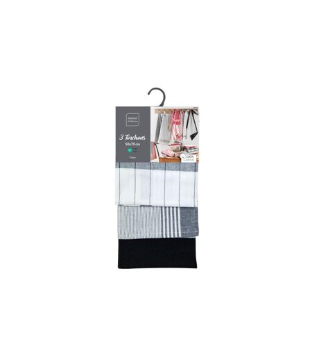 Lot de 3 Torchons Vibrato 50x70cm Noir