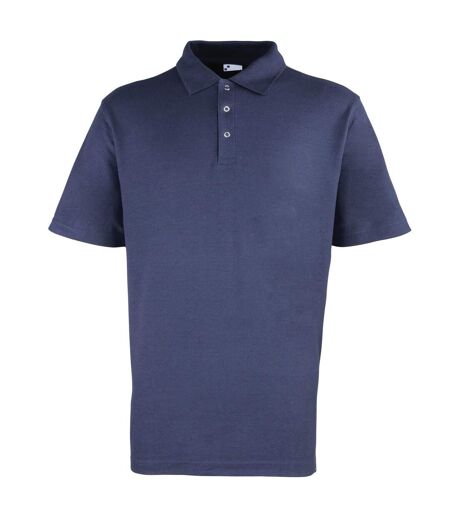 Polo épais à manches courtes homme bleu marine Premier