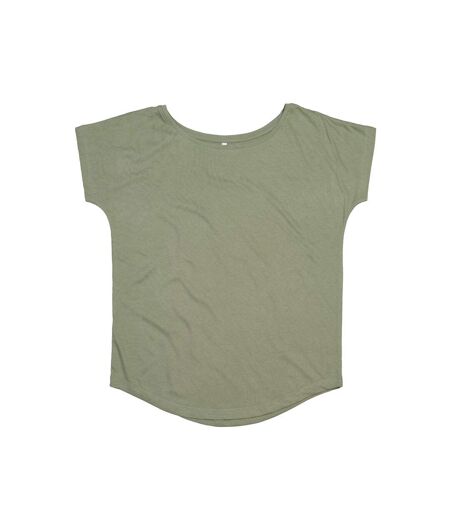 T-shirt ample à manches courtes en coton femme olive doux Mantis