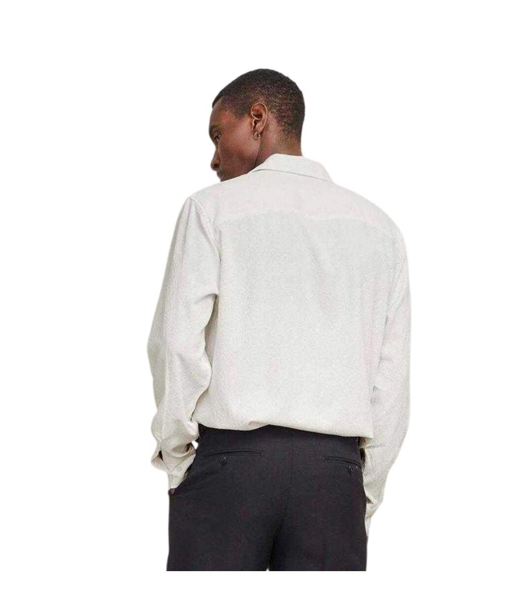 Mens Jacquard Shirt White Jack And Jones-3