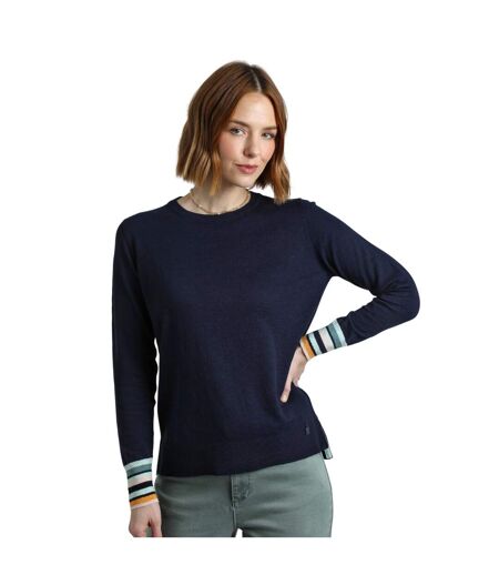 Womens/ladies kinga lightweight knitted jumper navy Weird Fish
