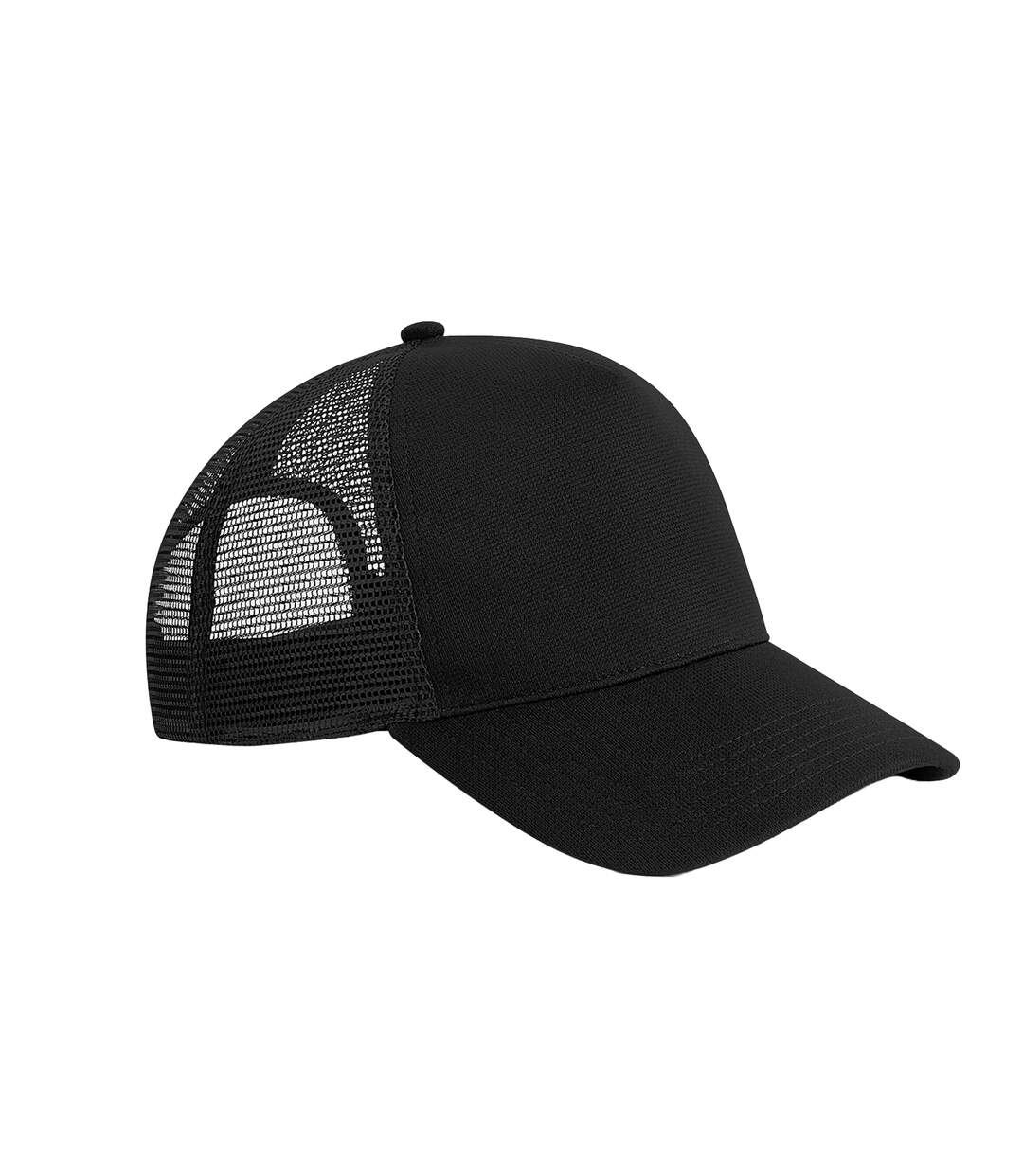 Unisex Adult Microknit Snapback Trucker Cap Black Beechfield-1