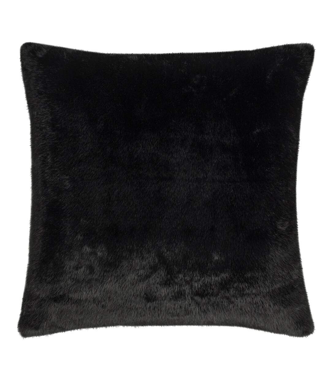 Stanza faux fur cushion cover 55cm x 55cm jet black Paoletti