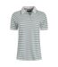 Womens/ladies janely striped pique polo shirt mineral blue Weird Fish-1