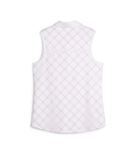 Polo golf rose/blanc femme puma cloudspun
