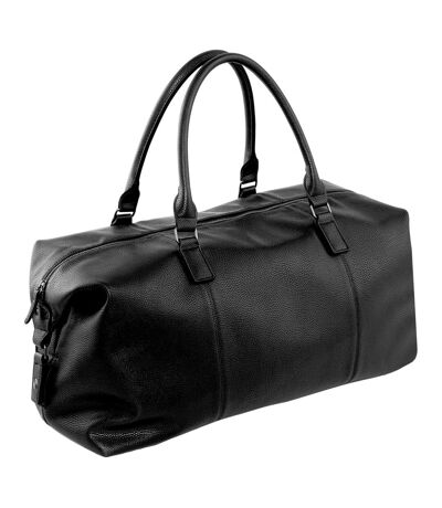 Quadra NuHude Faux Leather Weekender Holdall Bag (Black) (One Size) - UTBC3496