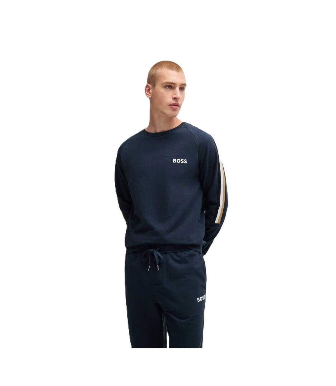 Mens Stripe Jacket Dark Blue Boss-4