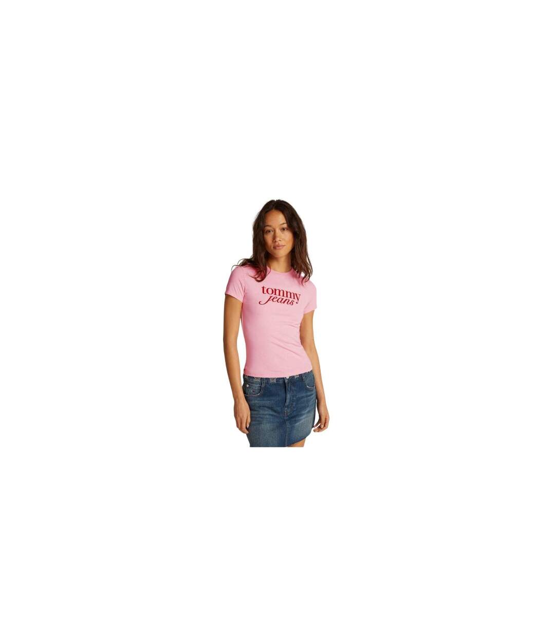 T-shirt Motif/style Logo Essential Femme Rose Tommy Jeans-1
