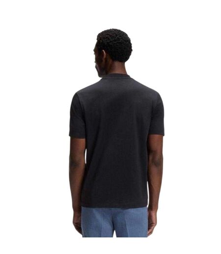 Mens Stripe Cotton Logo T-shirt White Boss