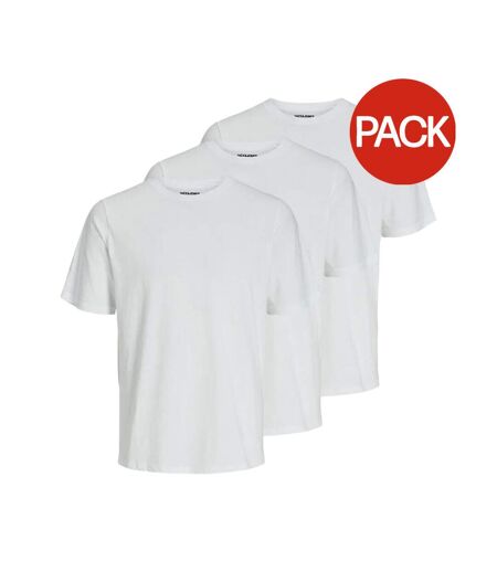 Pack Of 3  Mens Plain Short-sleeved T-shirt  White Jack And Jones