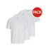 Pack Of 3  Mens Plain Short-sleeved T-shirt  White Jack And Jones-2