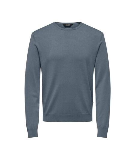 Pull bleu gris homme only & sons life crew knit