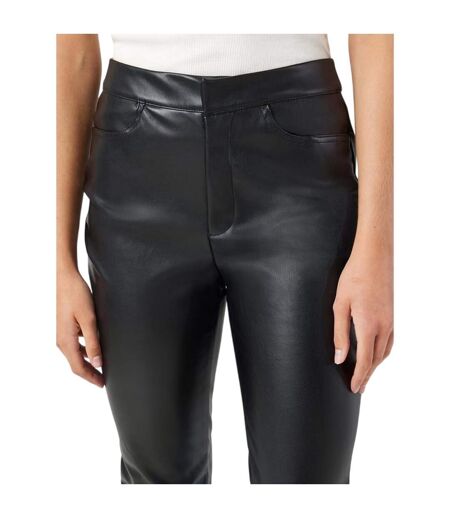 Womens/ladies Faux Leather Chinos Black Noisy May