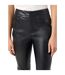 Womens/ladies Faux Leather Chinos Black Noisy May-4
