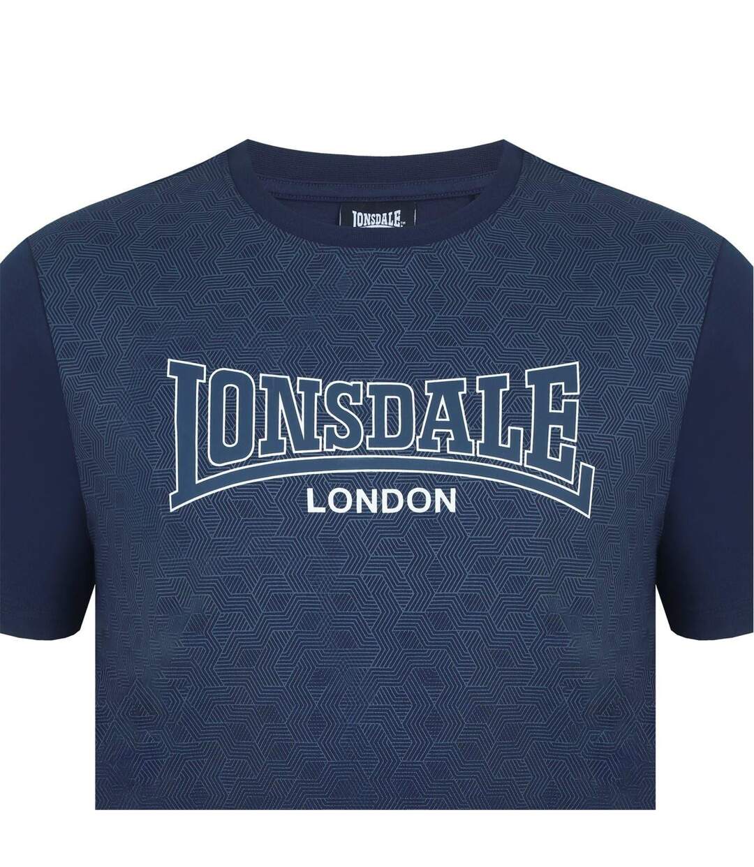 Mens Geometric Logo T-shirt Blue Lonsdale-2