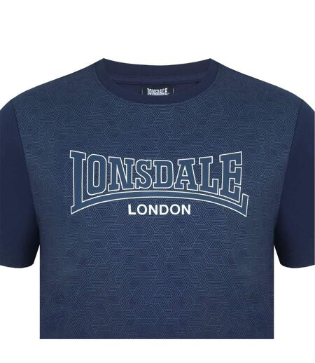 Mens Geometric Logo T-shirt Blue Lonsdale