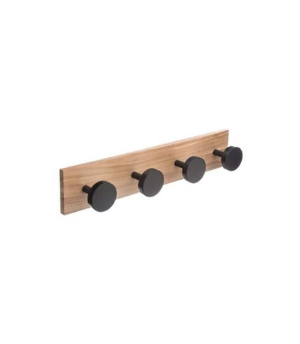 Patère en Bois 4 Têtes 40cm Noir