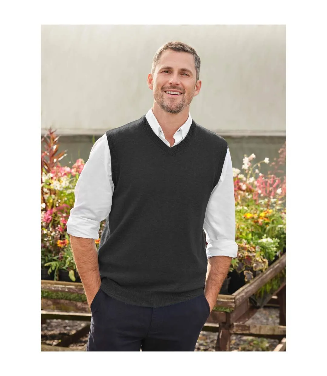 Mens Cashmere Sweater Vest Black WoolOvers-1