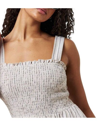 Womens/ladies Striped Shirred Skater Dress Natural Jack Wills