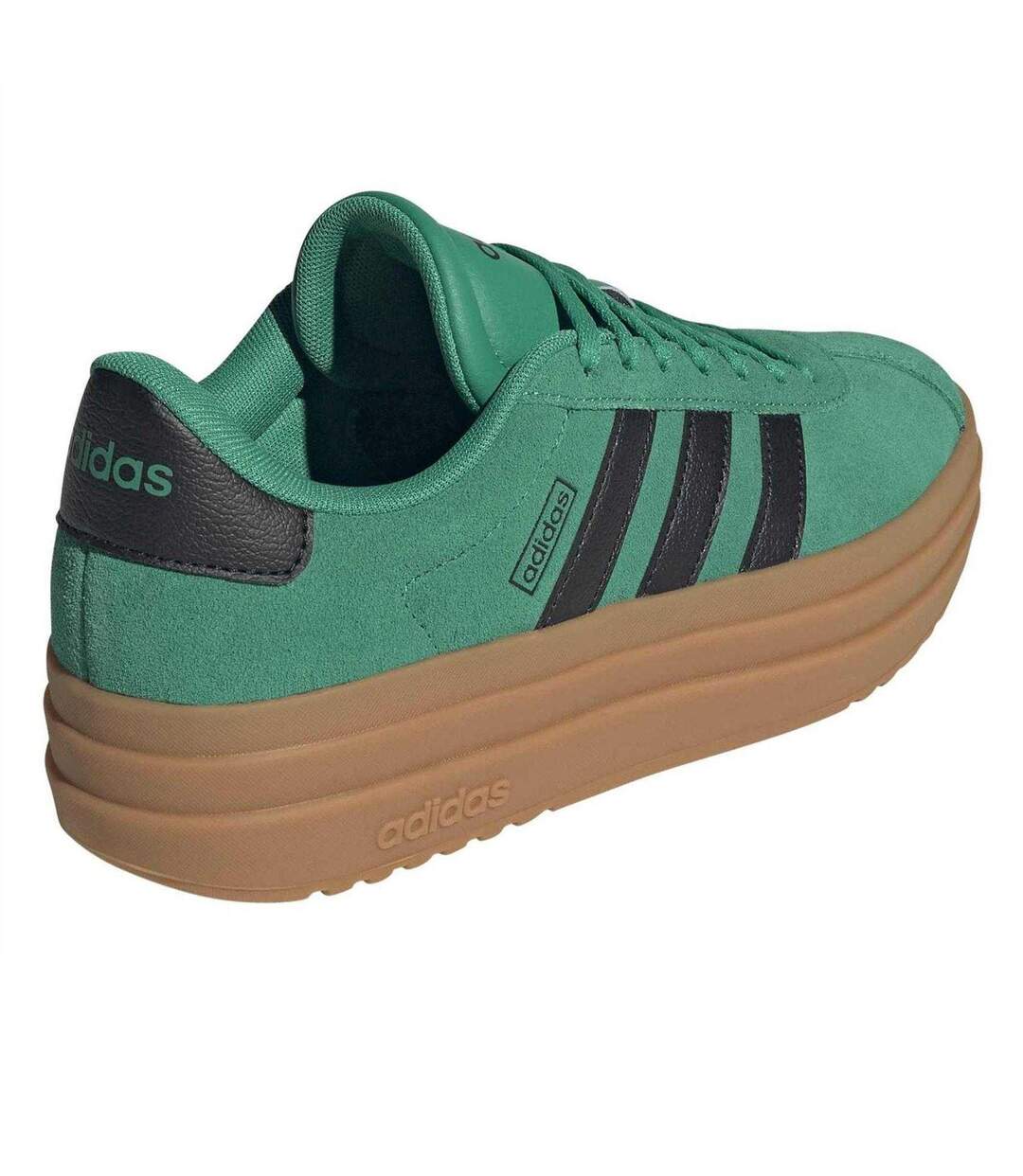 Womens/ladies Vl Court Suede Platform Shoes Court Green Adidas-2