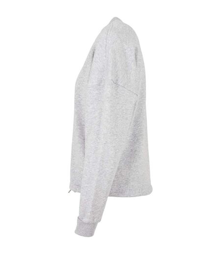 Sweat À Capuche Femme Gris Chiné Build Your Brand