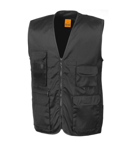 Result Mens Safari Waistcoat Jacket (Black) - UTBC927