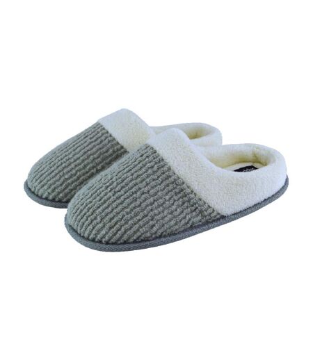 Ladies Soft Plush Lined Mule Slip On Slippers