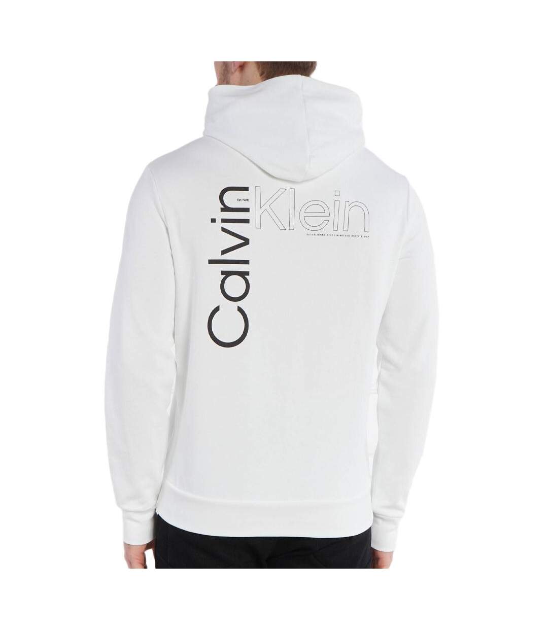 Sweat à Capuche Blanc Homme Calvin Klein Jeans Angled - 3XL-2