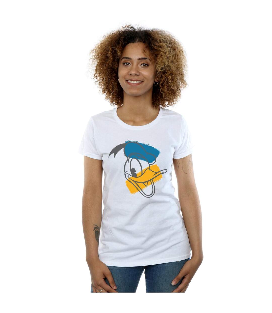 Disney Femme/Les femmes - T-shirt en coton avec tête de Donald Duck (Blanc) - UTBI31051-2