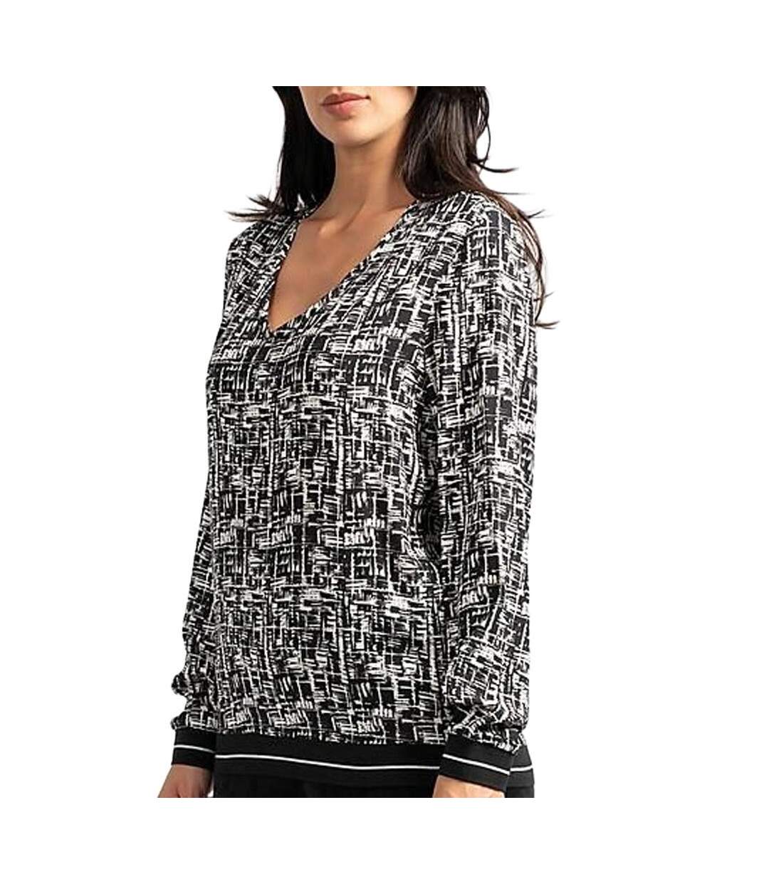 Blouse noire/blanche femme sun valley raff-1