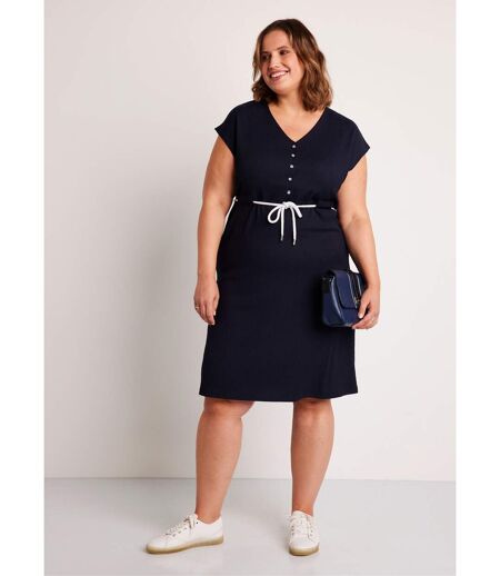 Robe courte boutonnée maille unie