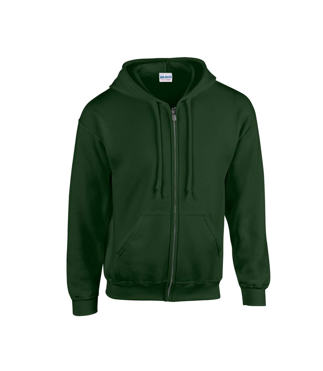 Mens Heavy Blend Full Zip Hoodie Forest Green Gildan-1