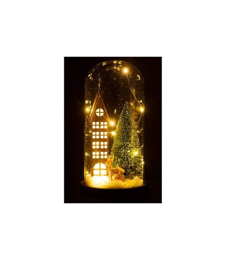Cloche Déco Led en Verre Maison 27cm Marron