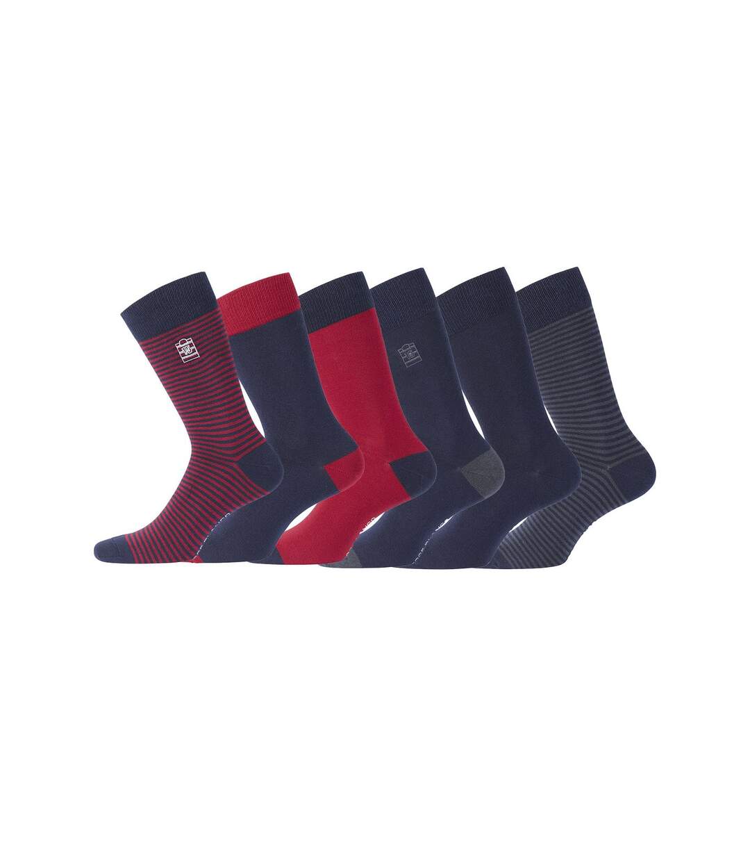 Lot de 6 Paires de Chaussettes de ville coton homme Serge Blanco-1