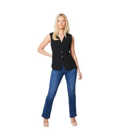 Womens/ladies Comfort Stretch Bootcut Jeans Mid Wash Dorothy Perkins