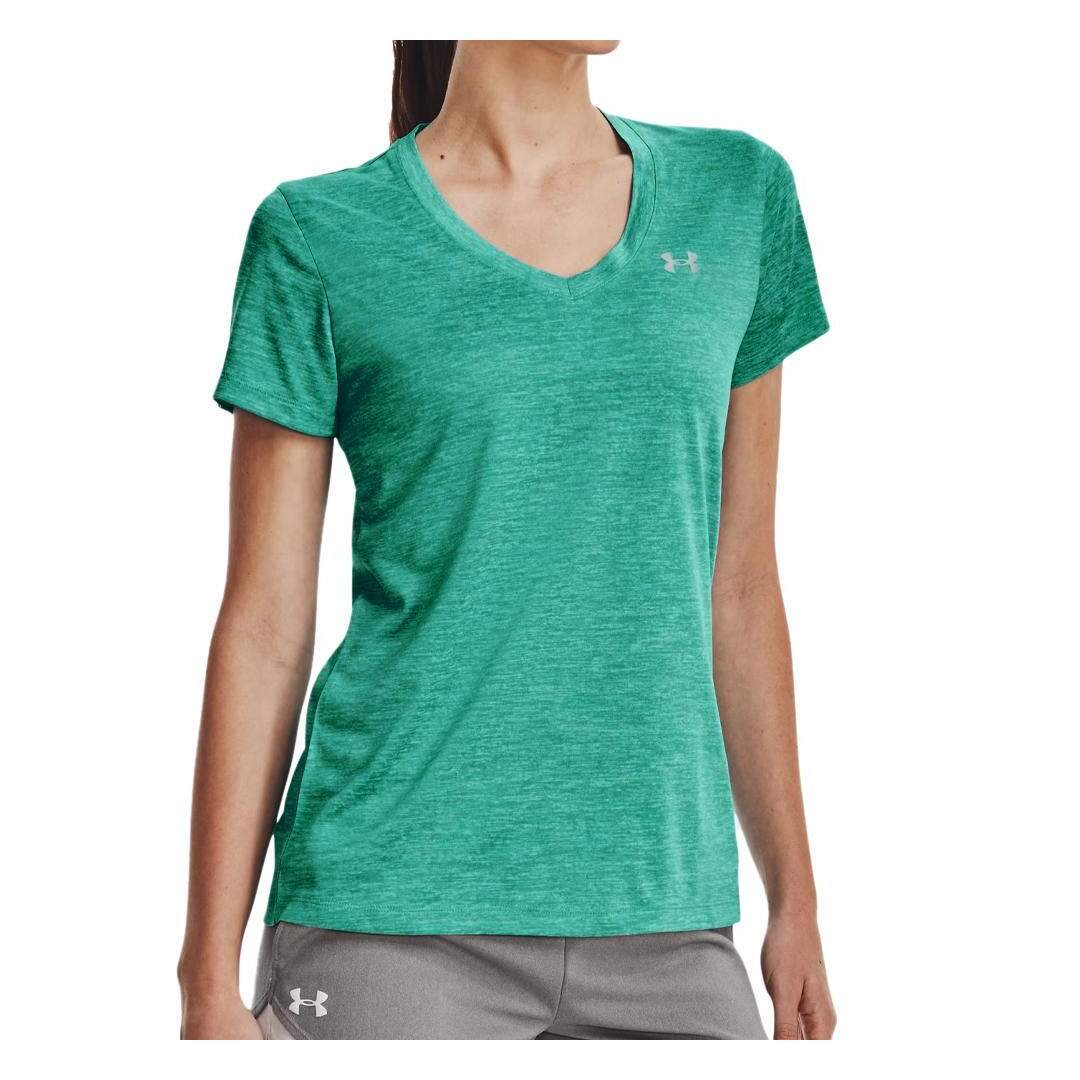 T-shirt de sport bleu femme under armour tech ssv twist - l-1