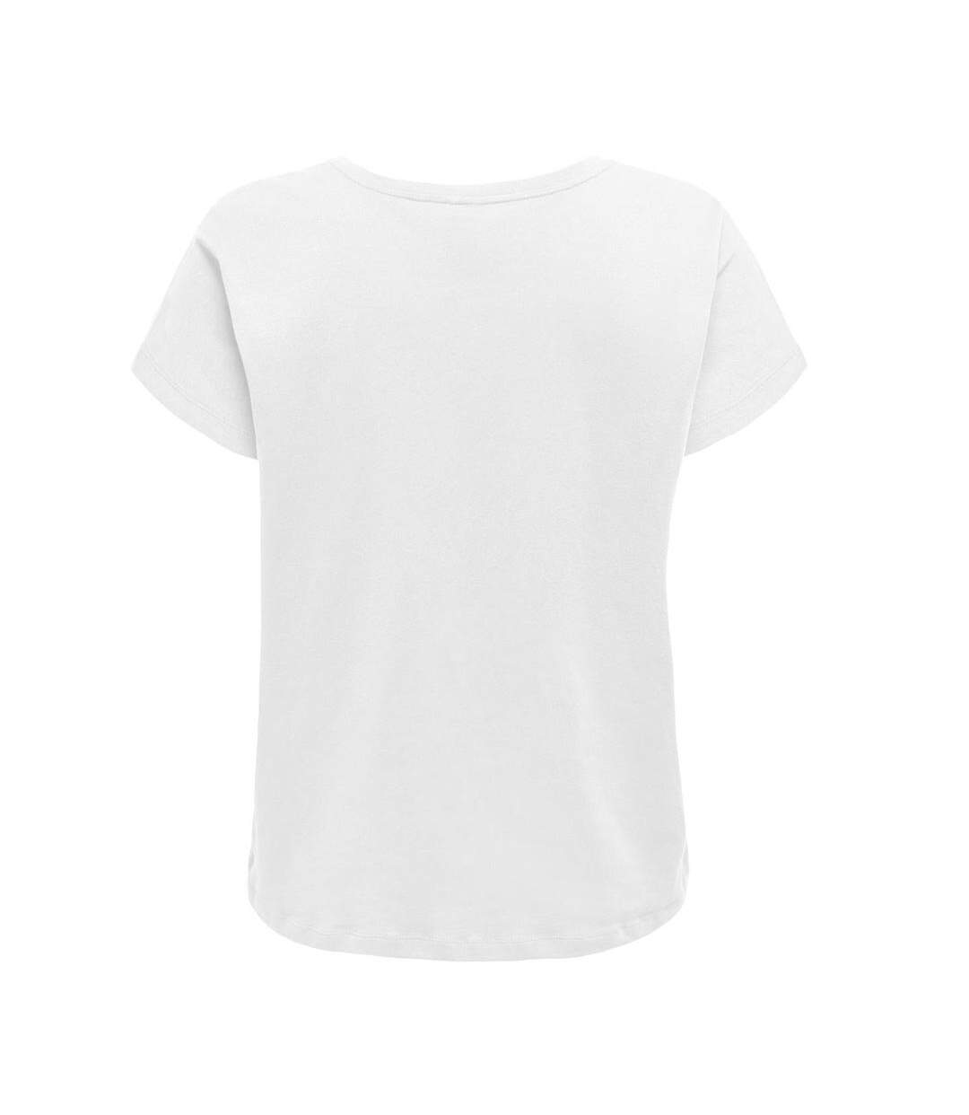 T-Shirt blanc femme only mally life-2