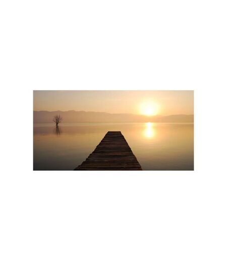 Papier Peint XXL Ponton, Lac, Coucher de Soleil... 270x550cm