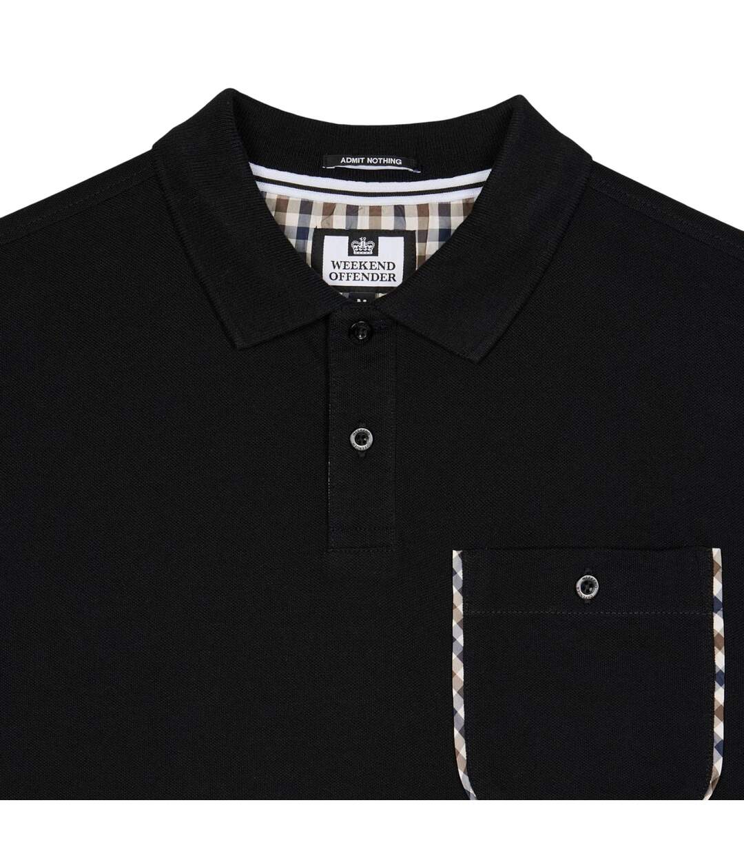 Polo Style À Carreaux Spence Homme Noir Weekend Offender-4