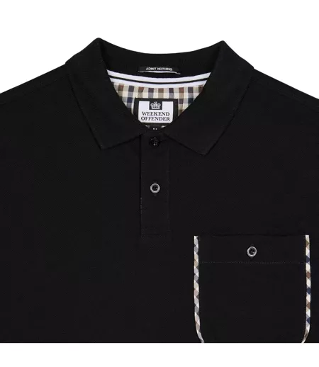 Polo Style À Carreaux Spence Homme Noir Weekend Offender