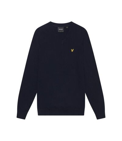 Pull à col v en coton mérinos pour hommes marine foncée Lyle & Scott Lyle & Scott