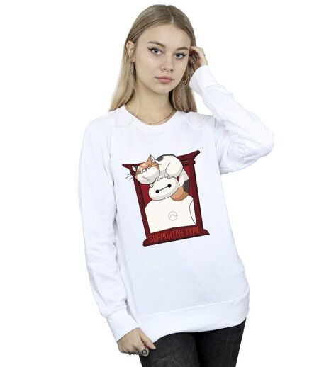 Disney Sweatshirt Big Hero 6 Baymax Frame Support Womens/Ladies (Blanc) - UTBI11631
